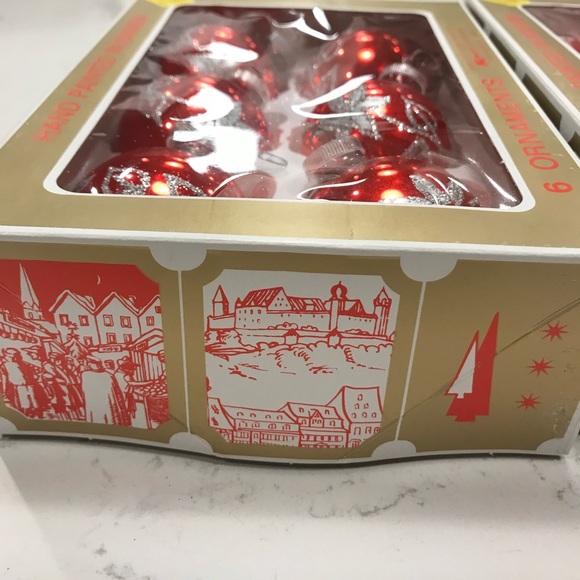 Vintage 3 Boxes Red and Blue Mercury Glass Christmas Ornaments - Picture 5 of 13